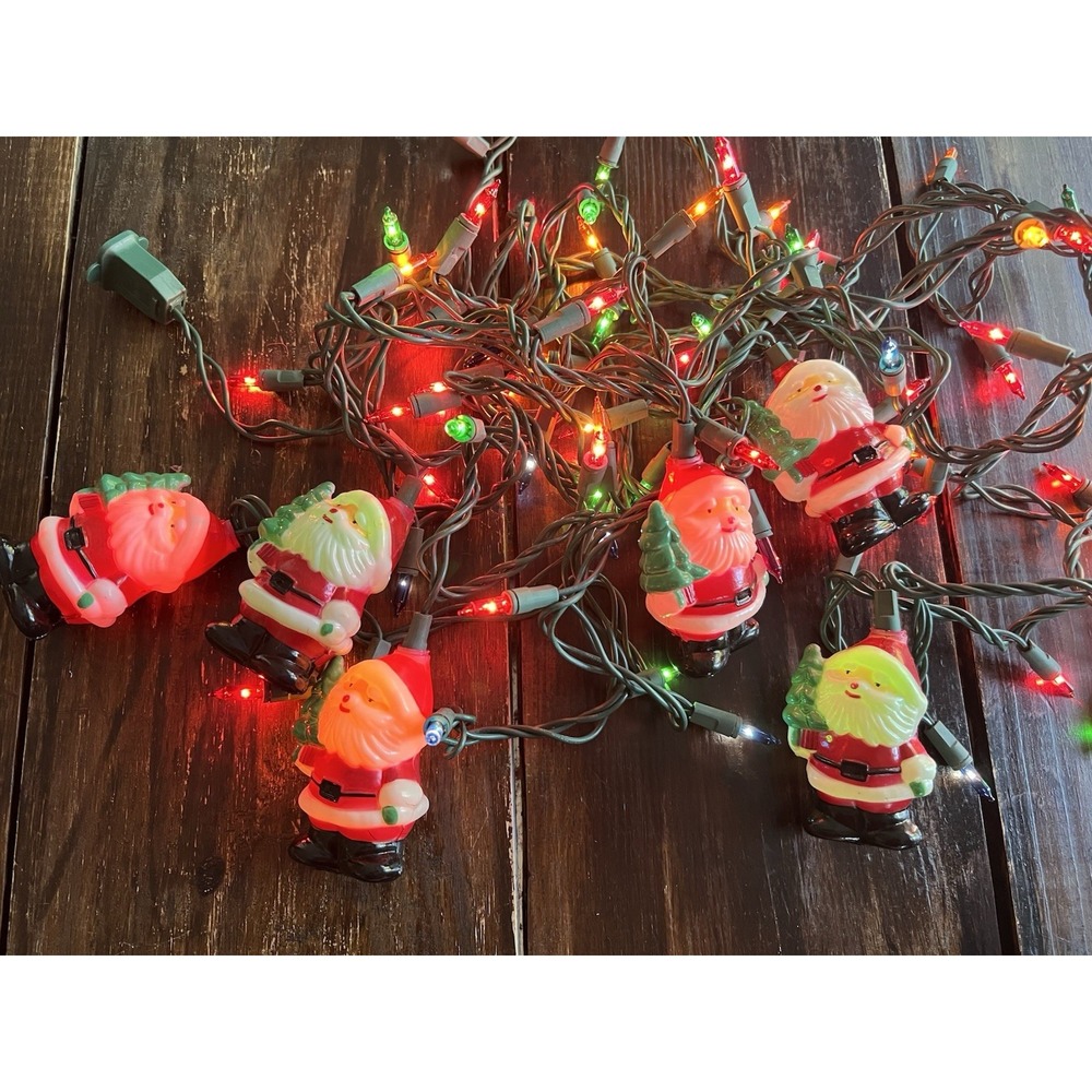 Blow Mold Santa Christmas Light Covers Set Of‎ 6 - Picture 1 of 10